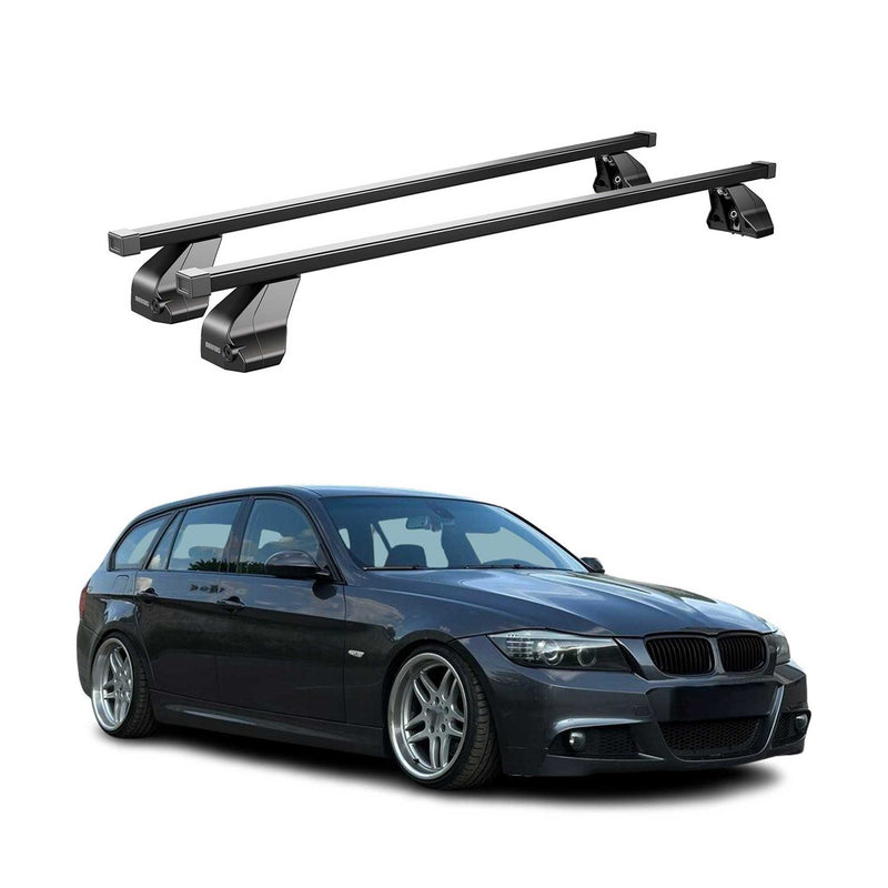 Portapacchi da tetto Menabo in acciaio per BMW Serie 3 E90 E91 E92 2004-2013 Nero
