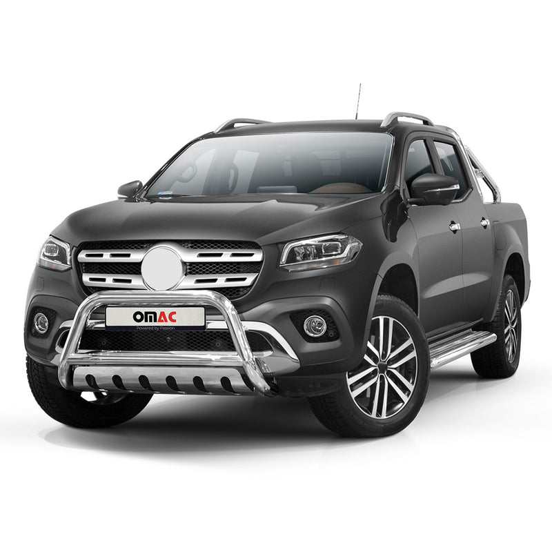 Protezione anteriore per Mercedes Classe X 2017-2020 ABE acciaio inox argento
