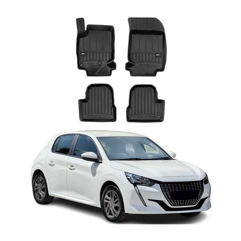 Tappetini Peugeot 208 2019-2025 TPE Nero 4 pezzi