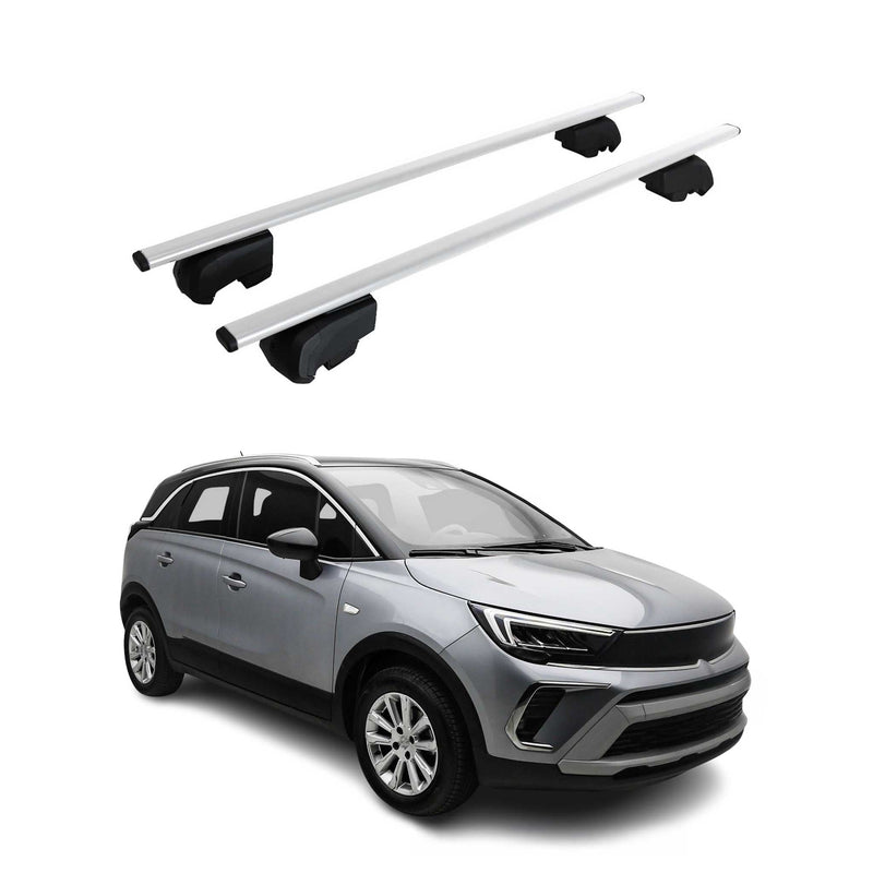 Portapacchi da tetto per Opel Crossland 2021-2023, portapacchi base ABE argento