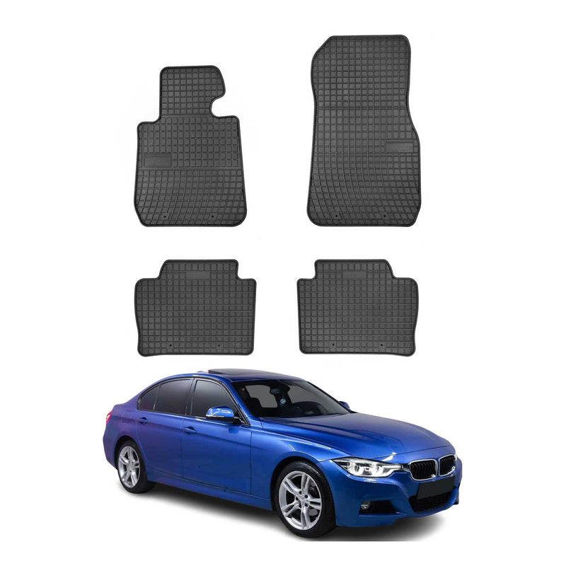 Tappetini in gomma neri per BMW Serie 3 F30 F31 M3 F80 2012-2019, 4 pezzi