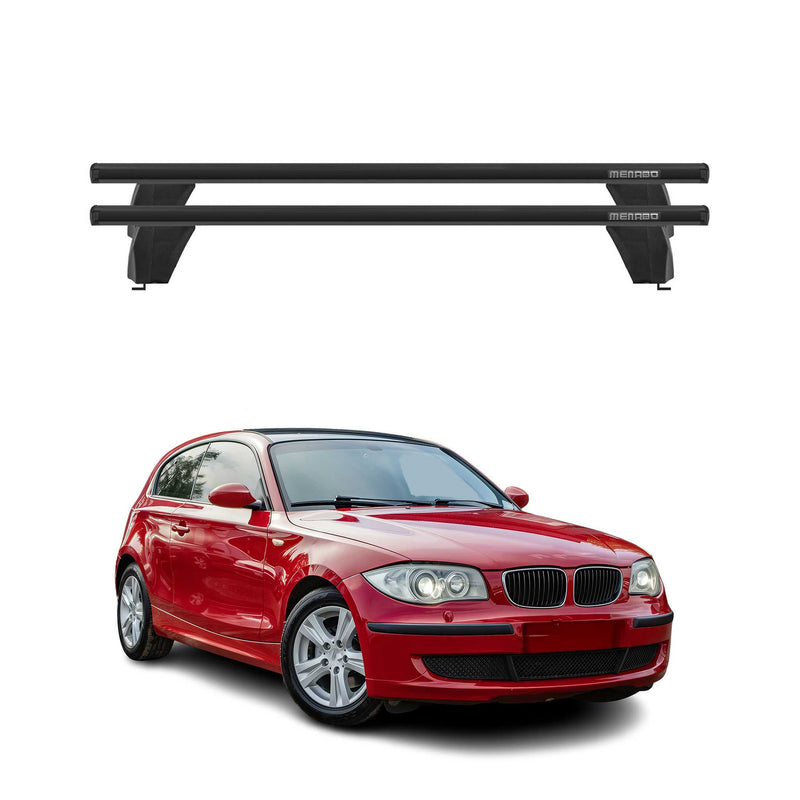 Menabo Dachträger für BMW 1er E87 E81 Schrägheck 2004-2011 75kg Schwarz Alu 2x
