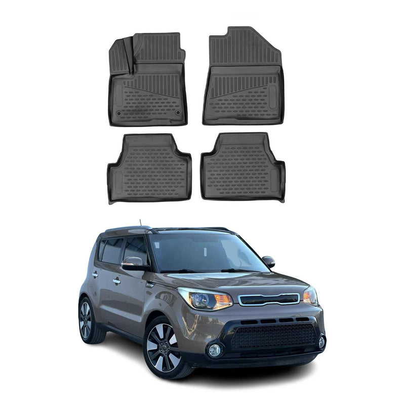 2014-2021 Kia Soul EV 5tür Fußmatten TPE Schwarz 4 tlg