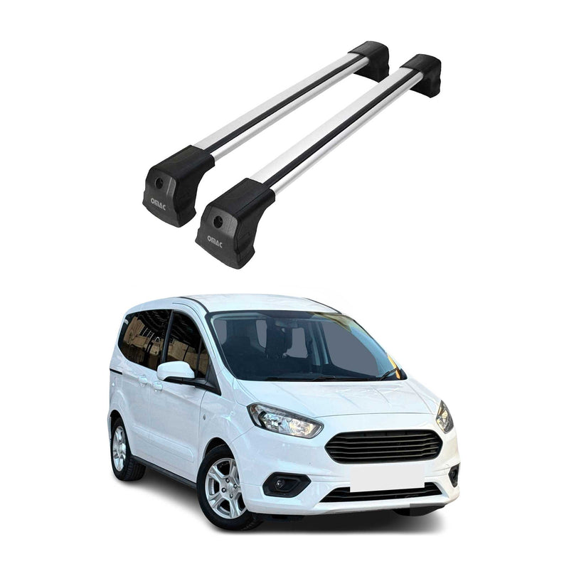 Base portapacchi per Ford Transit Courier 2014-2023 Alu Silver 2x
