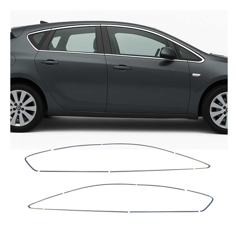 Listelli decorativi per finestrini per Opel Astra J 2010-2015 hatchback in acciaio inox, 12 pezzi