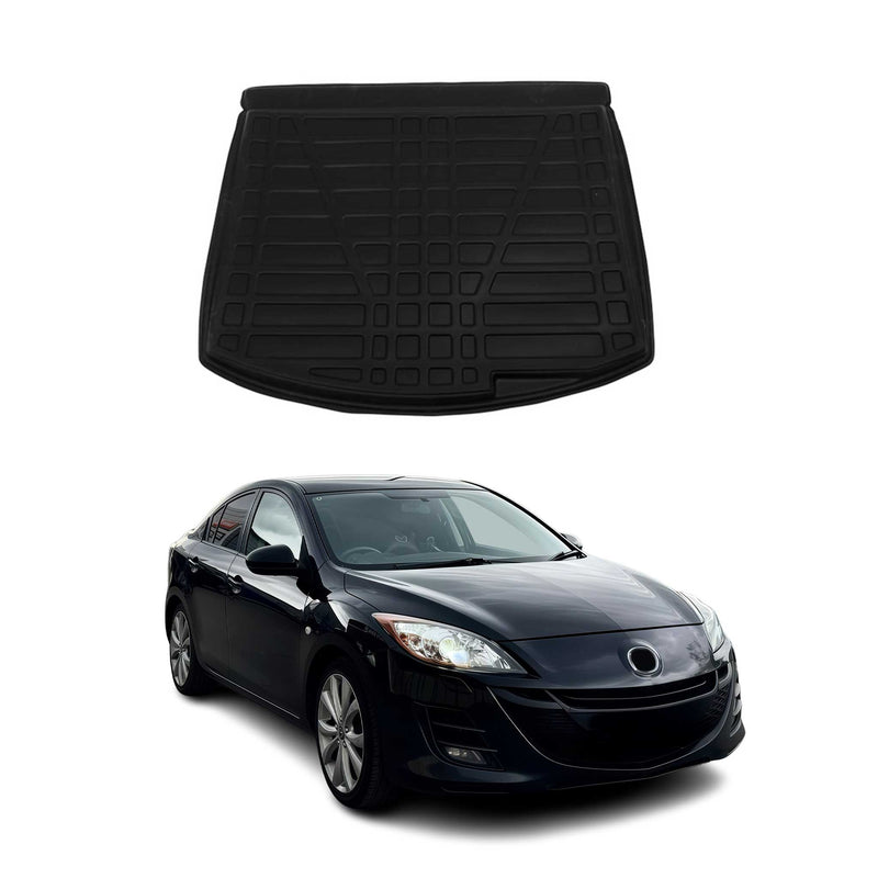 Vasca per bagagliaio per Mazda 3 Hatchback 2009-2012 Gomma TPE Nero