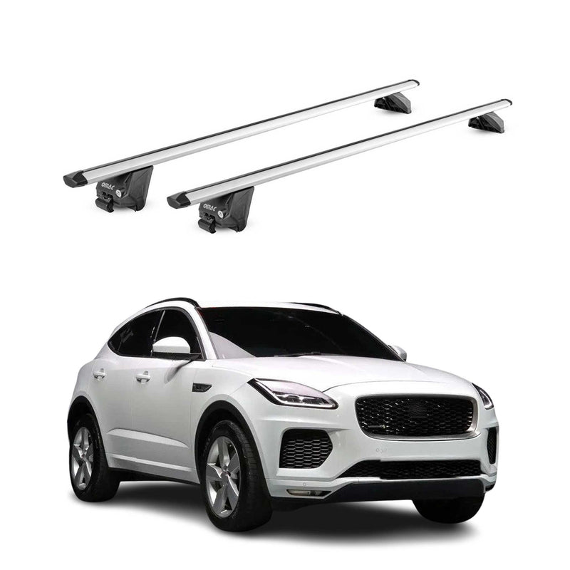 Portapacchi in alluminio per Jaguar E-Pace X540 X761 2017-2025 Argento ABE 2x