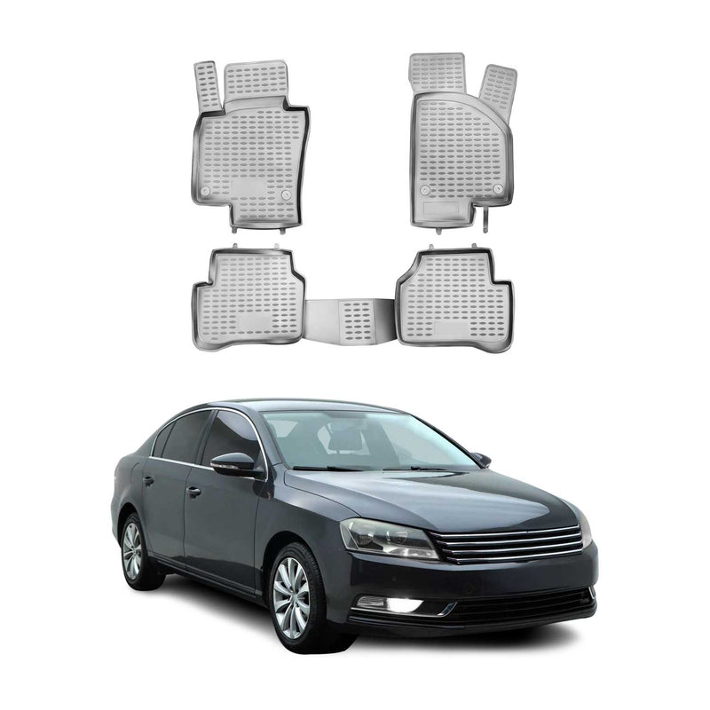 Tappetini VW Passat B7 2011-2015 in TPE grigio, 4 pezzi