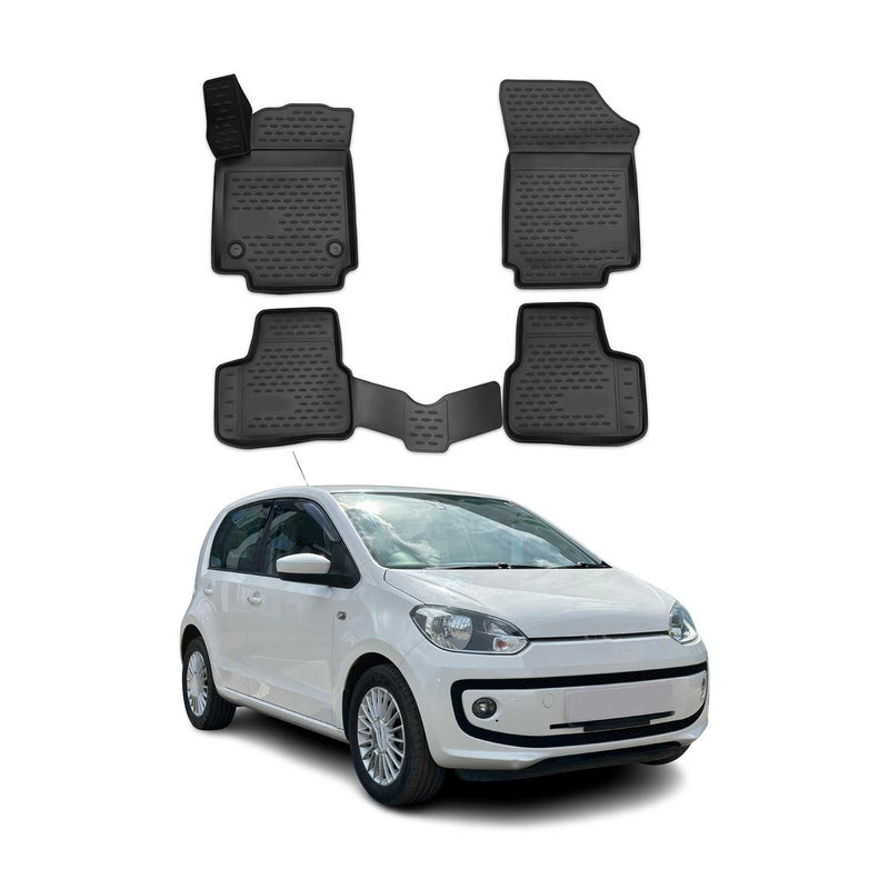 Tappetini VW Up 2011-2020 in TPE nero, 4 pezzi