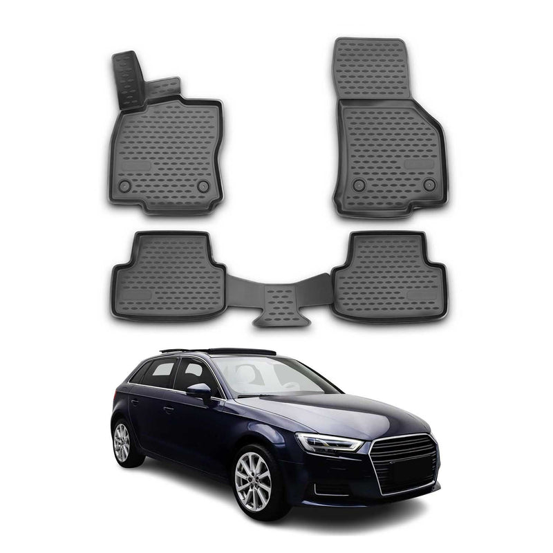 Tappetini Audi A3 2012-2024 TPE Nero 4 pezzi
