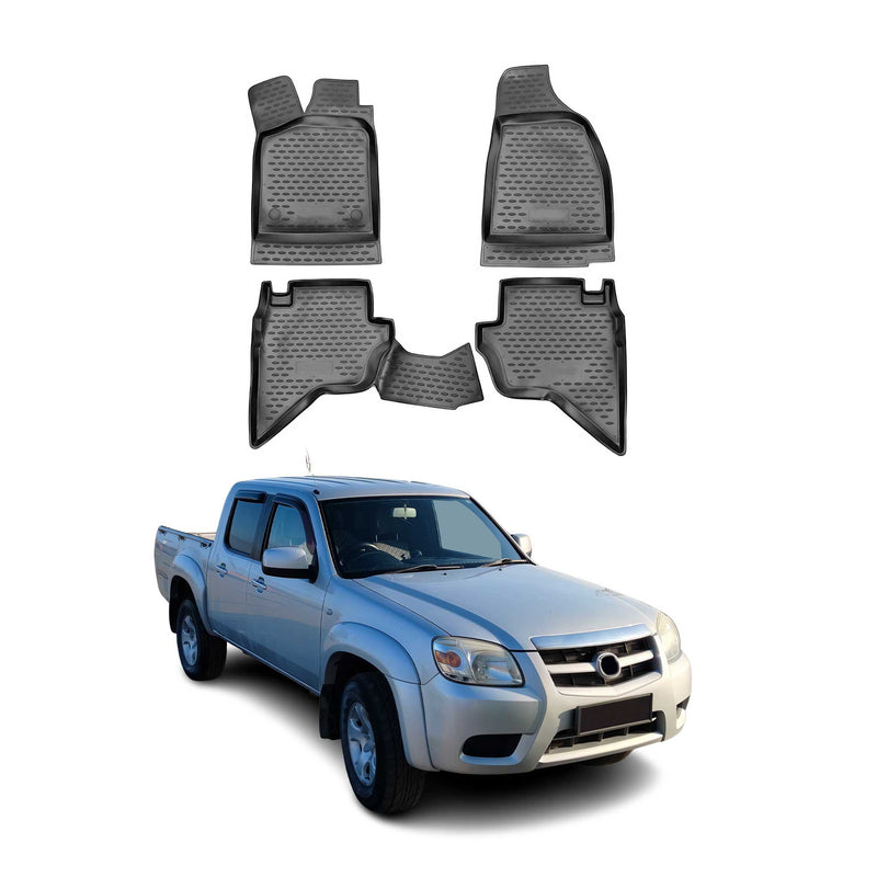 Tappetini Mazda BT-50 2006-2012 in TPE nero, 4 pezzi