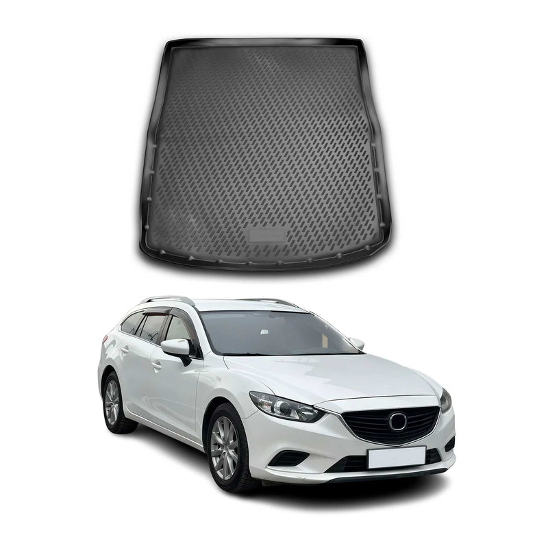 Tappetino per bagagliaio in gomma TPE per Mazda 6 Station Wagon 2012-2025, nero