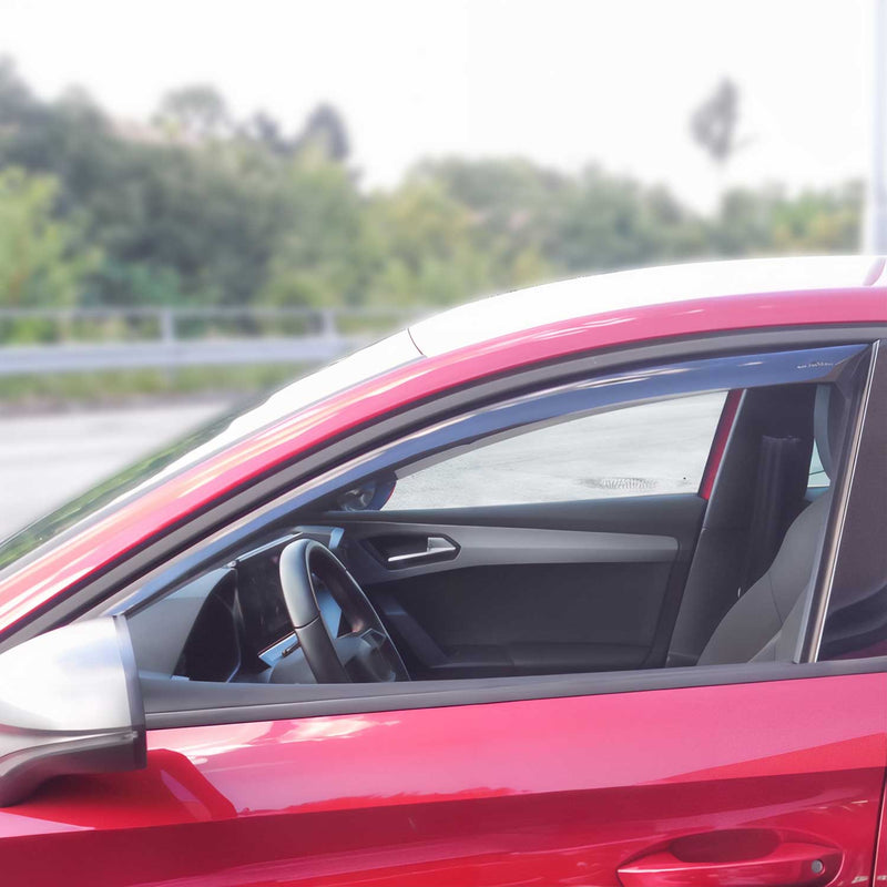 Deflettore antivento e antipioggia per Seat Leon 2020-2024 in acrilico scuro, 2 pezzi