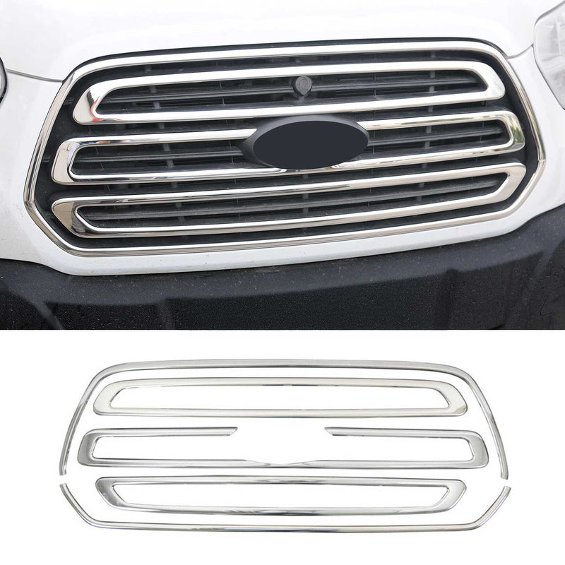 Kühlergrill Leisten Grillleisten für Ford Transit 2014-2024 Edelstahl Silber 5x