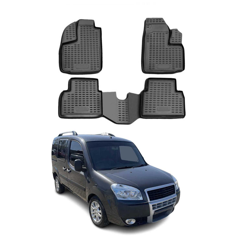 2000-2010 Fiat Doblo Fußmatten TPE Schwarz 4 tlg