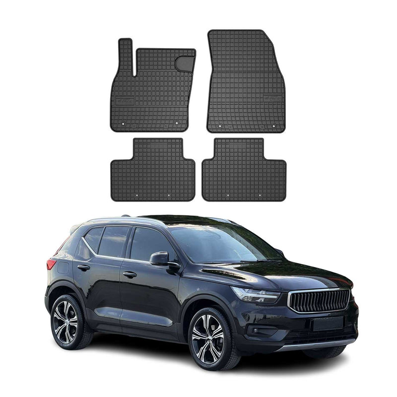 Tappetini in gomma neri per Volvo XC40 2017-2025, 4 pezzi