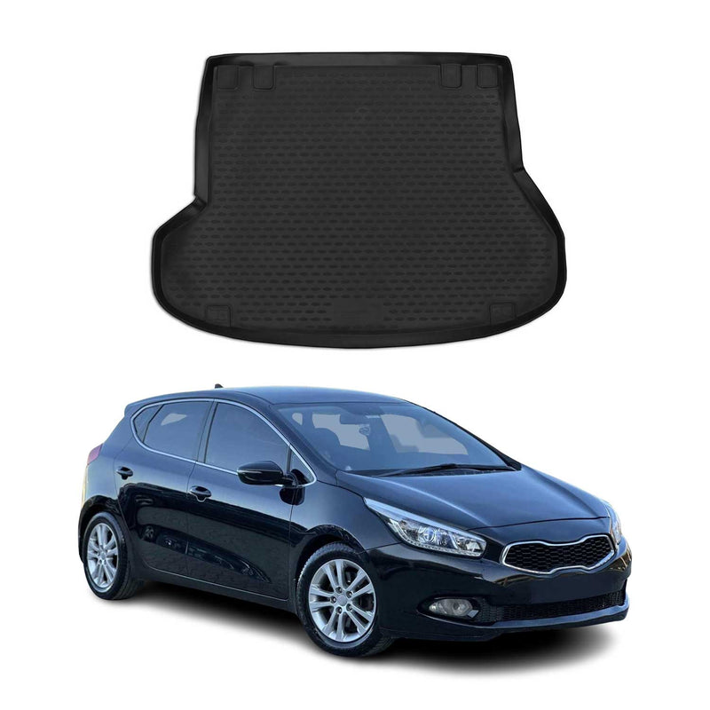 Tappetino per bagagliaio per Kia Ceed Ceed 2012-2018 SW Gomma TPE Nero