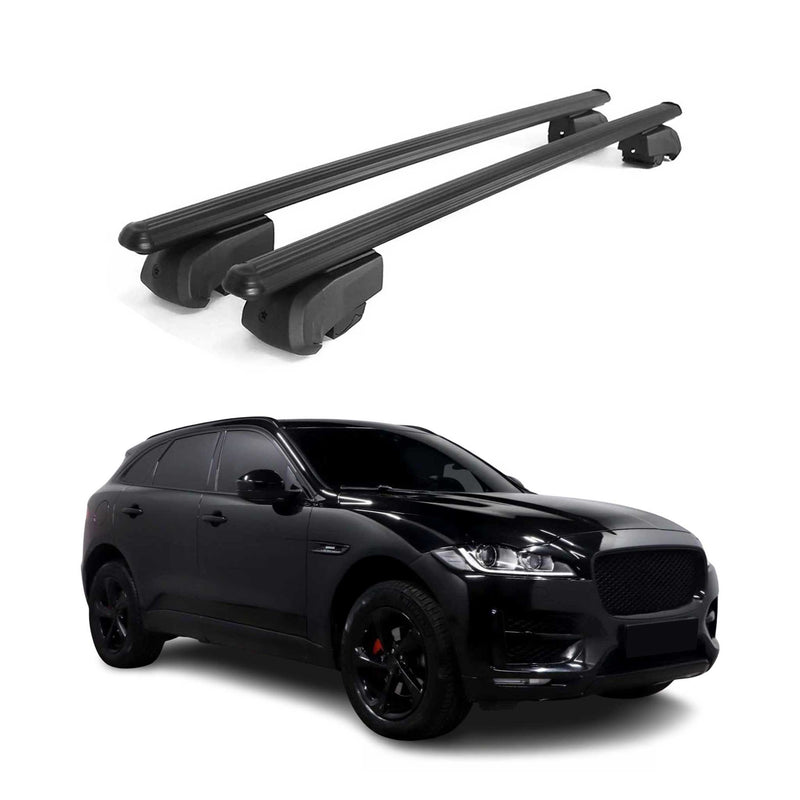 Portapacchi da tetto per Jaguar F-Pace 2017-2025 ABE alluminio nero 2x