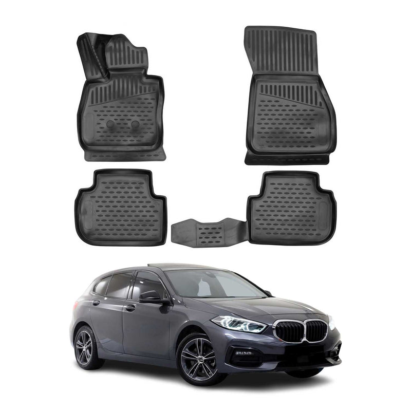 Tappetini in gomma OMAC per BMW Serie 1 F40 2019-2024, tappetini auto in TPE neri, 4 pezzi