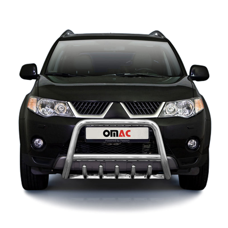 Protezione anteriore per Mitsubishi Outlander 2007-2010 acciaio ABE argento