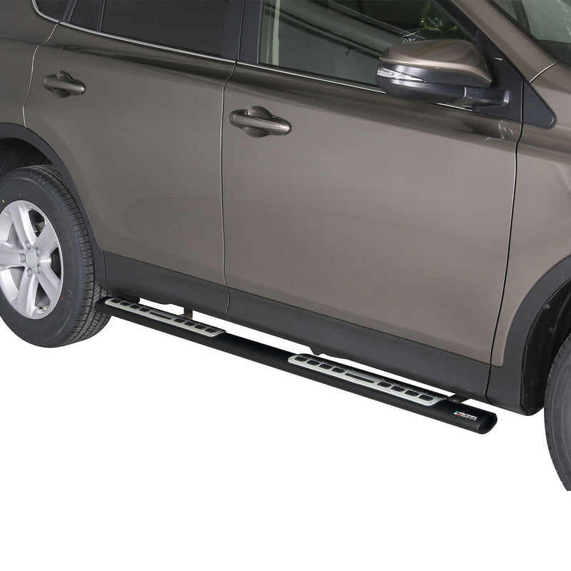 Stahl Seitenschweller Schwellerrohre für Toyota RAV4 2013-2018 Schwarz