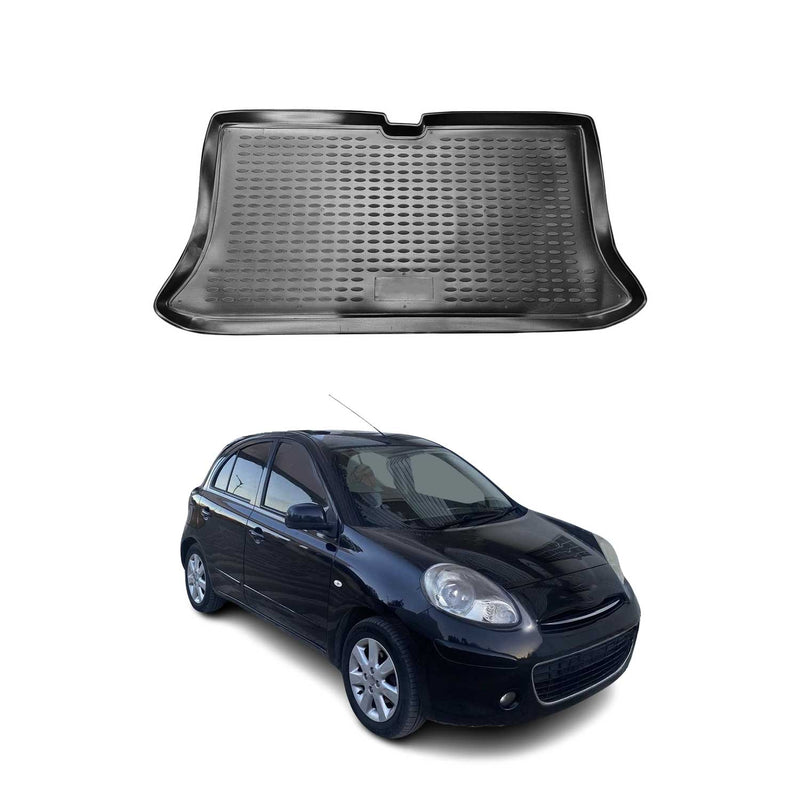 Tappetino per bagagliaio per Nissan Micra 2010-2016 in gomma TPE nero