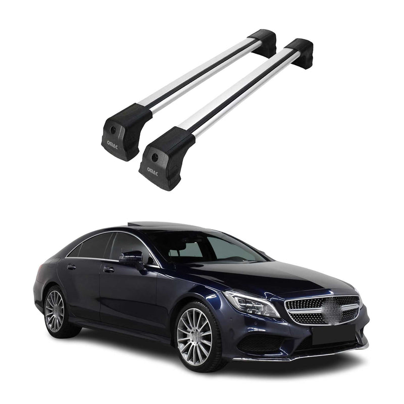 Portapacchi da tetto Mercedes CLS C218 2011-2017, alluminio argento, 2 pezzi