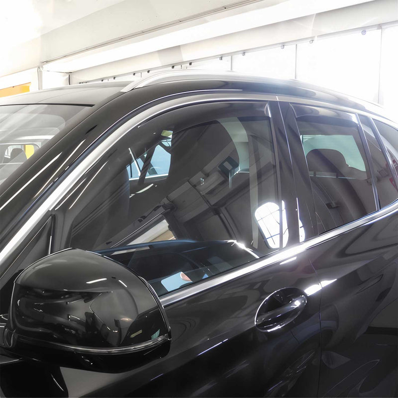 Deflettore antivento e antipioggia per BMW X3 G01 2017-2024 in acrilico scuro, 4 pezzi
