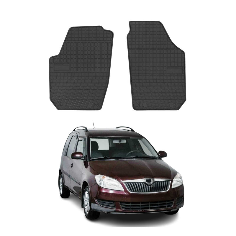 Tappetini in gomma Skoda Roomster Praktik 2007-2015 neri, 2 pezzi