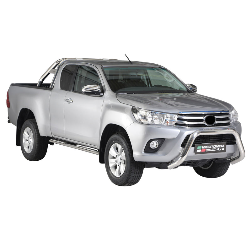 Minigonne laterali in acciaio per Toyota Hilux Extra Cab 2016-2025 Grigio