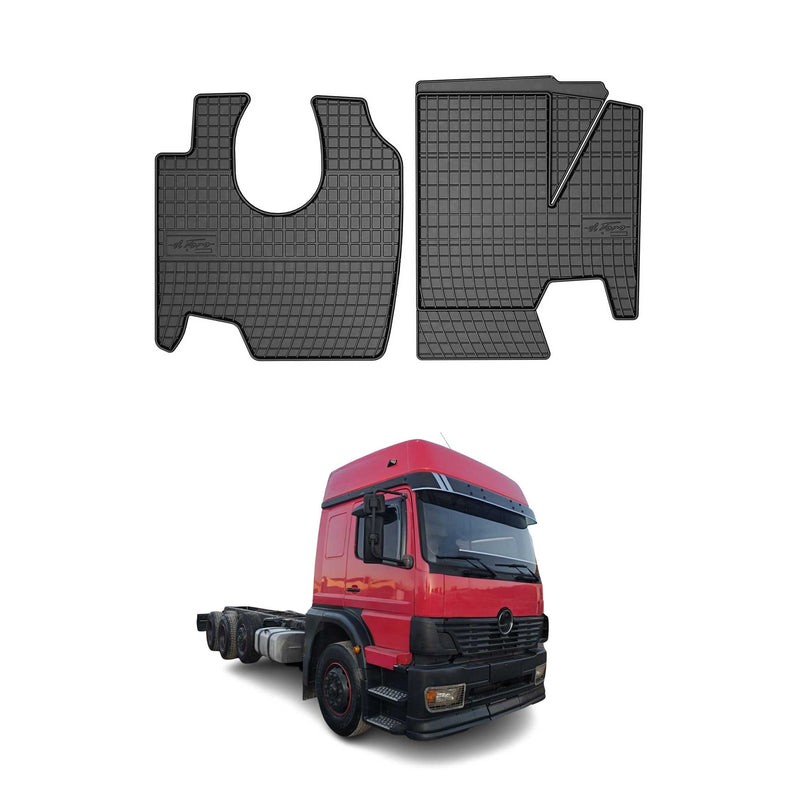 Tappetini in gomma neri per Mercedes Axor 1999-2004, 2 pezzi