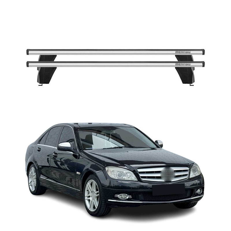 Barre portatutto Menabo per Mercedes Classe C W204 2007-2013 ABE grigio alluminio