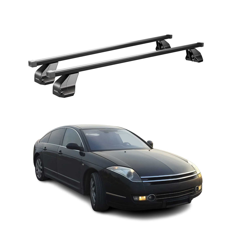 Portapacchi in acciaio Menabo per Citroen C6 2005-2012 nero 2 pezzi