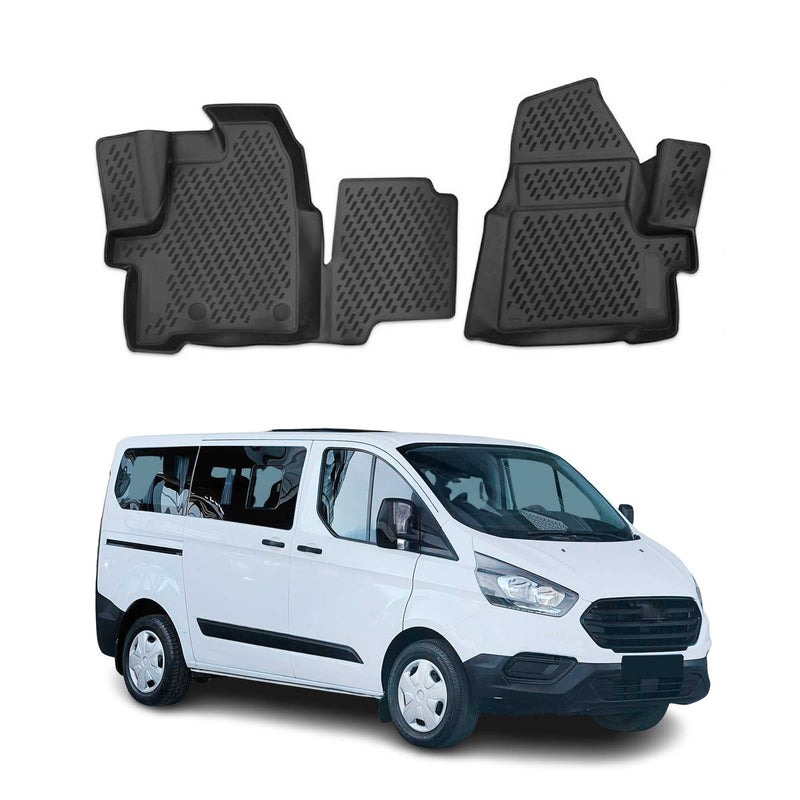 Tappetini personalizzati in TPE nero per Ford Tourneo 2012-2018, 2 pezzi
