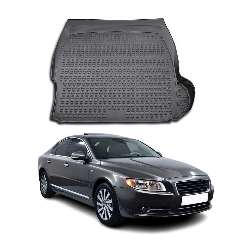 Tappetino per bagagliaio in gomma TPE per Volvo S80 2006-2016 nero