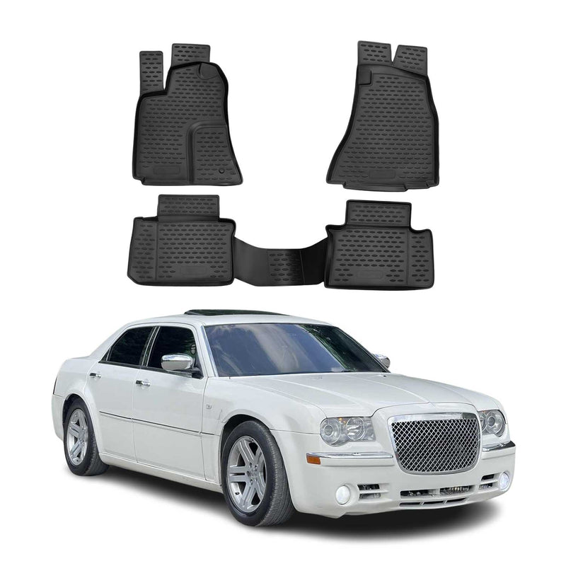 Tappetini Chrysler 300C 2004-2012 in TPE nero, 4 pezzi
