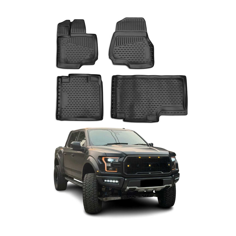 Tappetini Ford F150 2015-2018 in TPE nero, 4 pezzi