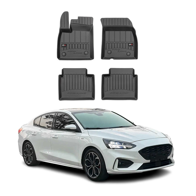 Tappetini Ford Focus MK4 2019-2025 in TPE nero, 4 pezzi