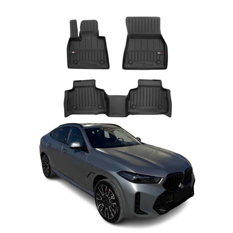 Tappetini BMW X6 G06 F96 2019-2025 in TPE nero, 3 pezzi