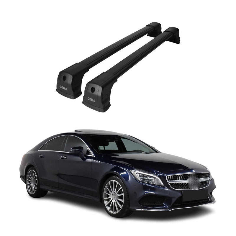 Portapacchi da tetto Mercedes CLS C218 2011-2017, alluminio nero, 2 pezzi