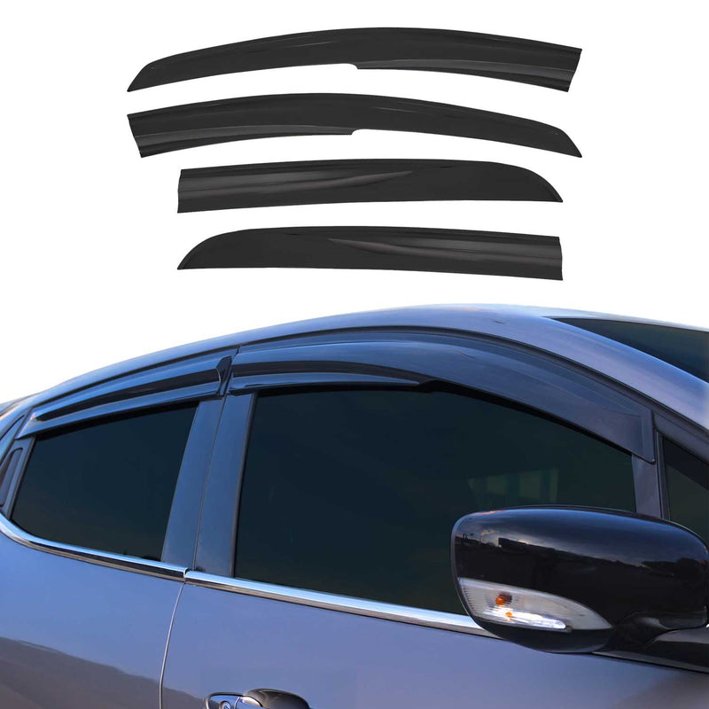4 deflettori antivento e antipioggia per Fiat Punto 2005-2018 in acrilico scuro