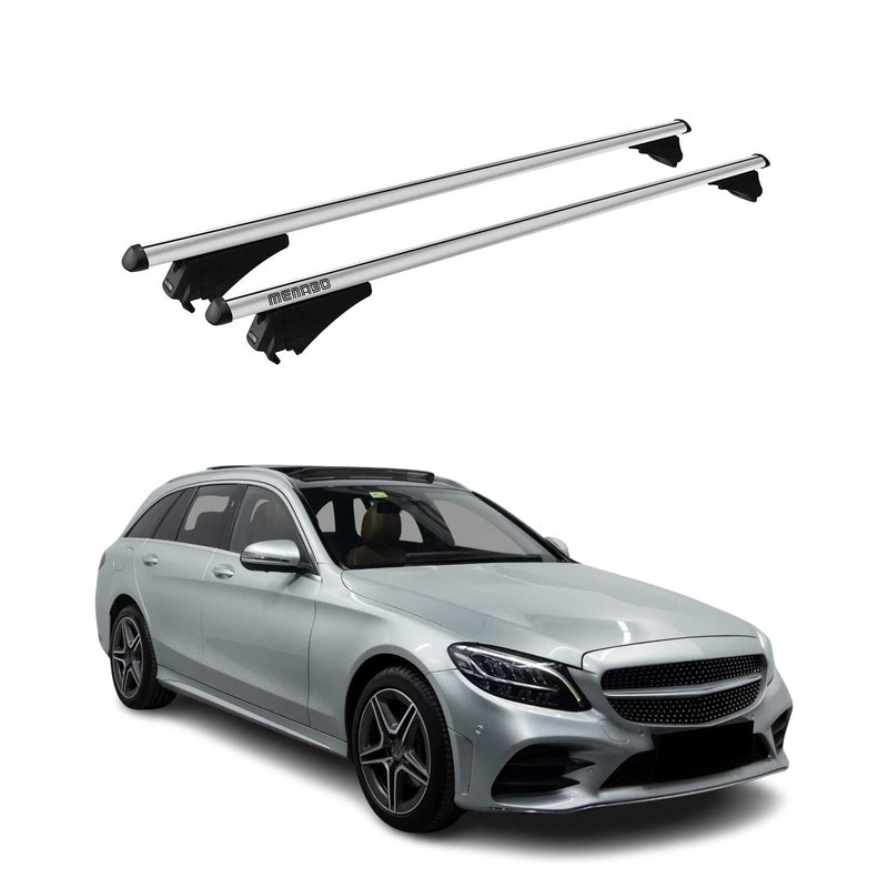 Barre portatutto Menabo per Mercedes Classe C Station Wagon S205 2014-2019 Grigio Alluminio