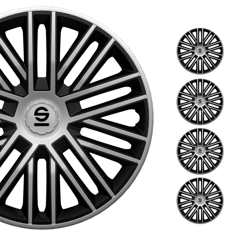 Coprimozzi Sparco 14 pollici Bergamo Silver Black 4 pezzi