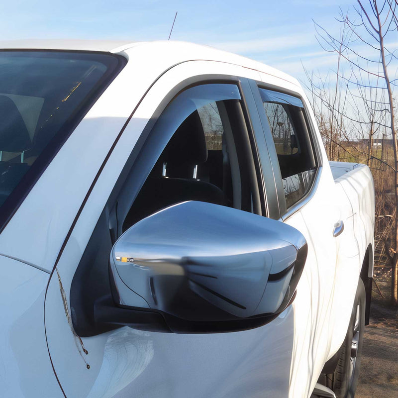 Deflettori antivento e antipioggia per Nissan Navara D23 2015-2025 in acrilico scuro, 4 pezzi