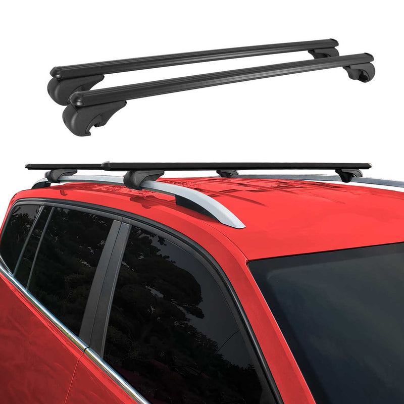 Portapacchi da tetto per Audi A4 Allroad 2008-2015, base portapacchi in alluminio nero 2x
