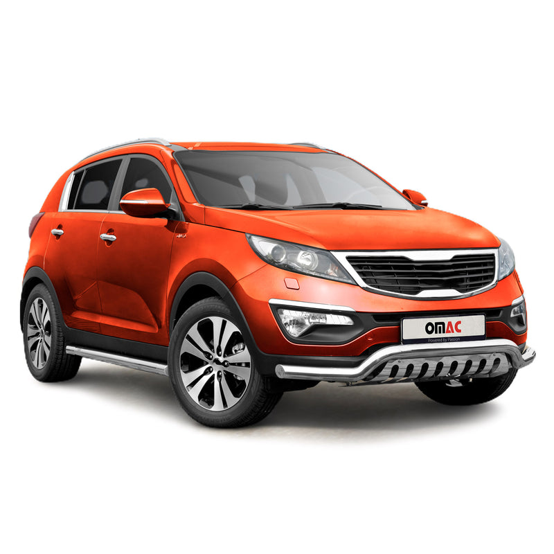 Barra di protezione anteriore in acciaio inox per Kia Sportage 2010-2015 con bull bar ABE argento