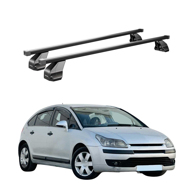 Portapacchi in acciaio Menabo per Citroen C4 2004-2011 nero 2 pezzi