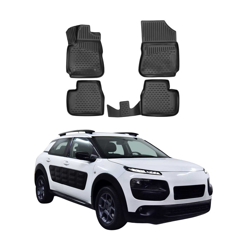 Tappetini Citroen C4 Cactus 2014-2020 in TPE Nero 4 pezzi