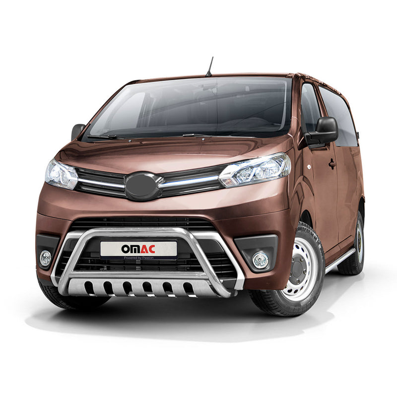 Protezione anteriore per Toyota Proace 2016-2022 con ABE in acciaio inox argento