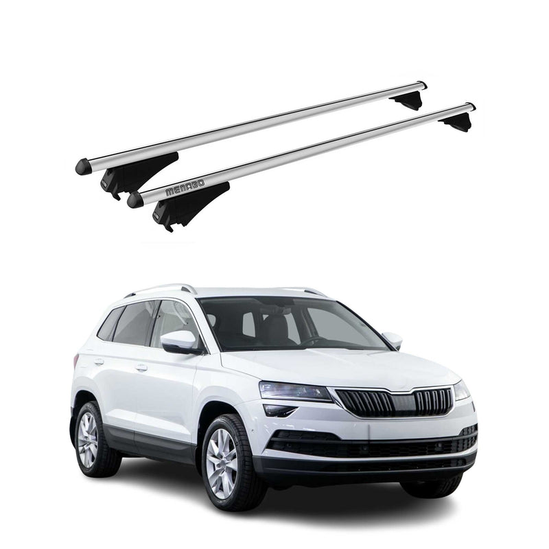 Portapacchi Menabo per Skoda Karoq 2017-2025 alluminio argento 2x